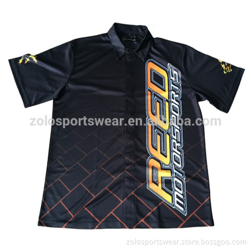 Custom made cheap polyester bowling shirts with fully button down